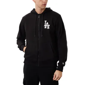 New Era Mens LA Dodgers MLB League Essentials Full Zip Hoodie - Black