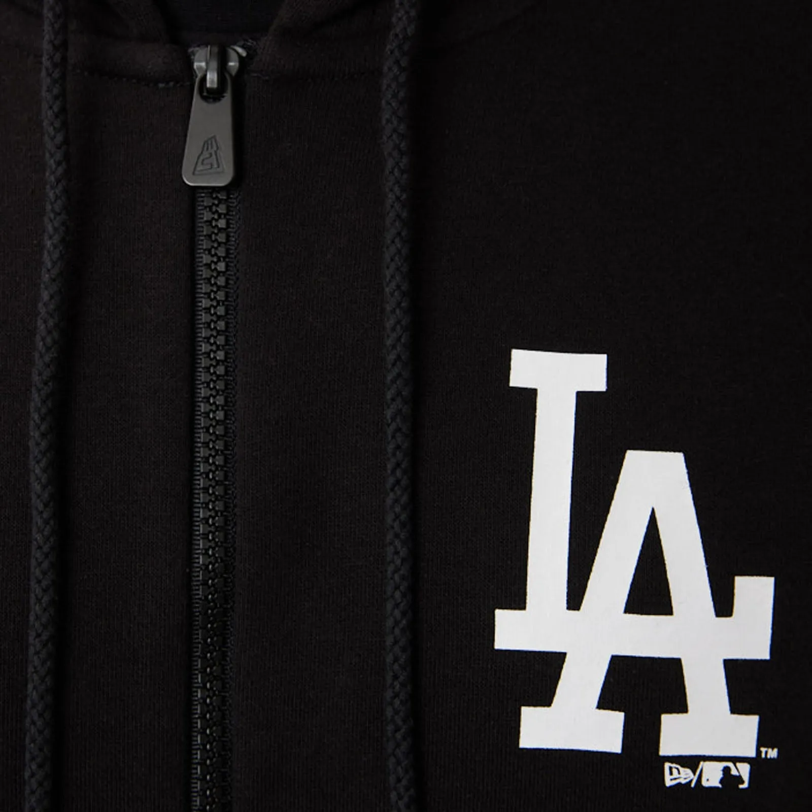 New Era Mens LA Dodgers MLB League Essentials Full Zip Hoodie - Black