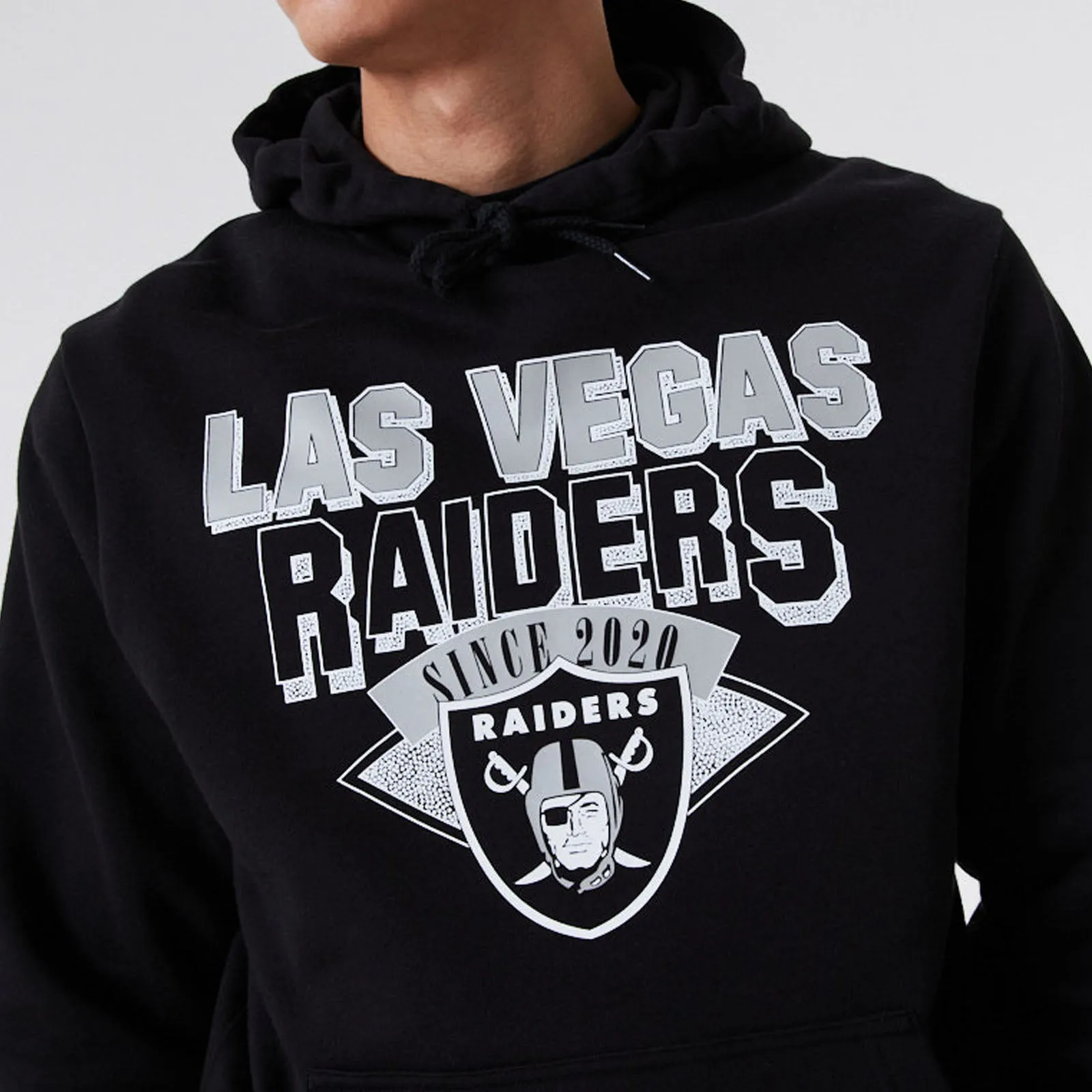 New Era Mens Las Vegas Raiders NFL Team Logo Hoodie - Black