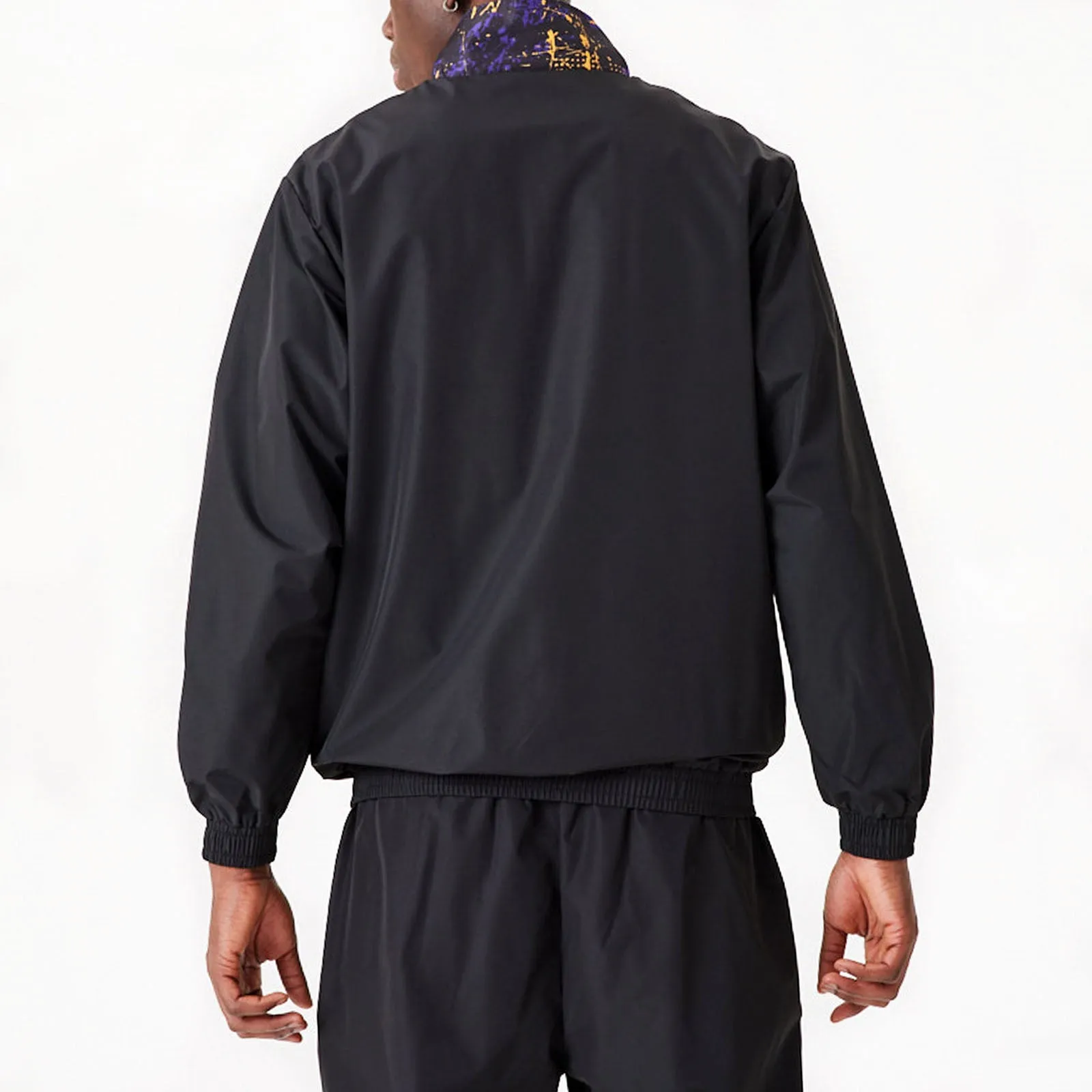 New Era Mens Los Angeles Lakers All Over Print Full Zip Track Jacket - Black