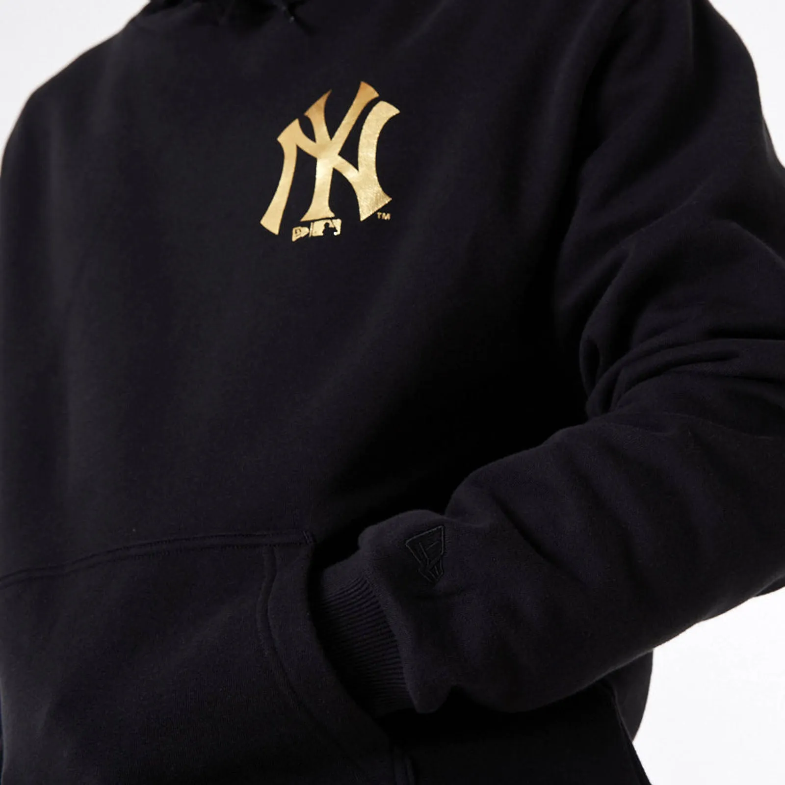 New Era Mens New York Yankees MLB Oversized Team Logo Hoodie - Black