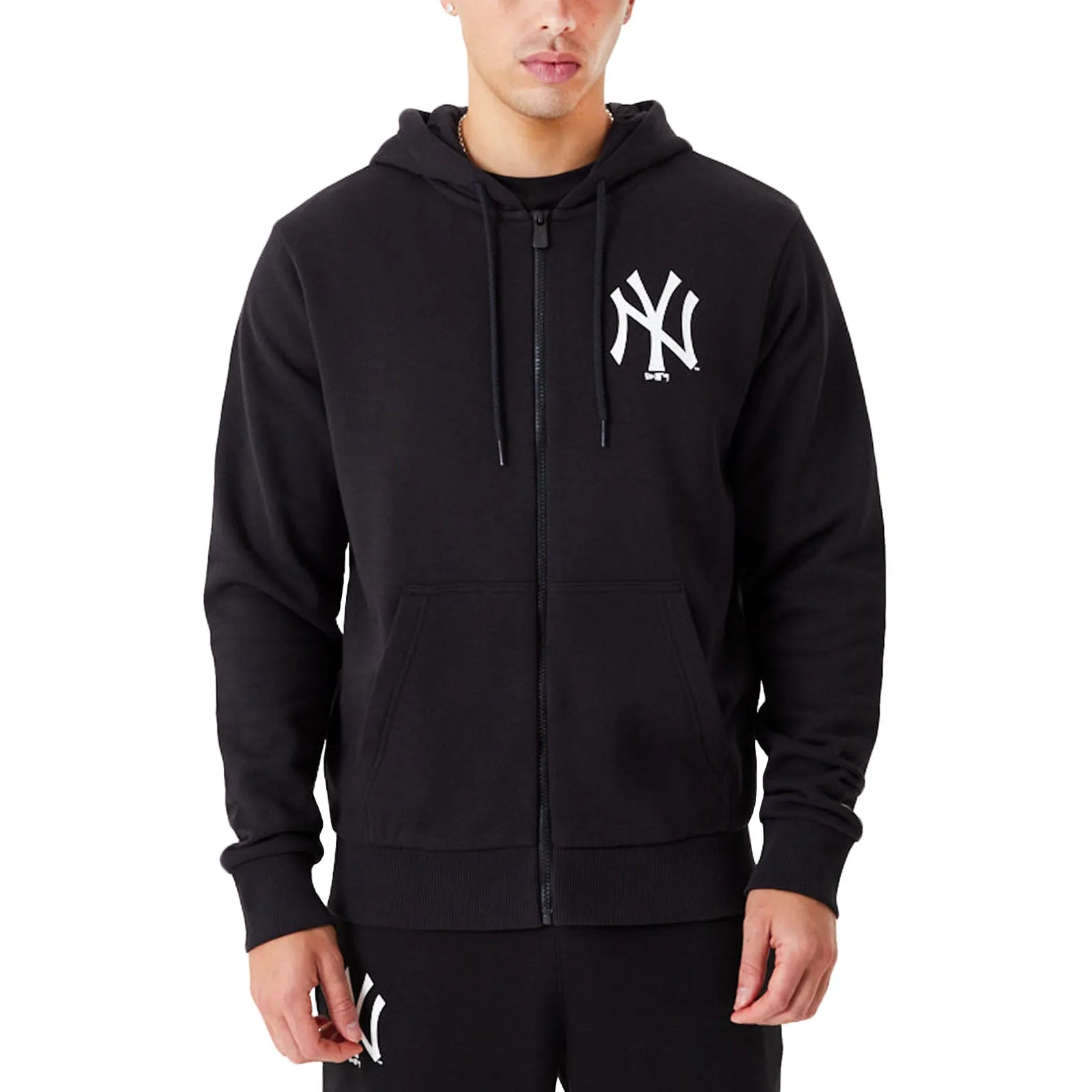 New Era New York Yankees League Essentials Full Zip Hoodie - Black