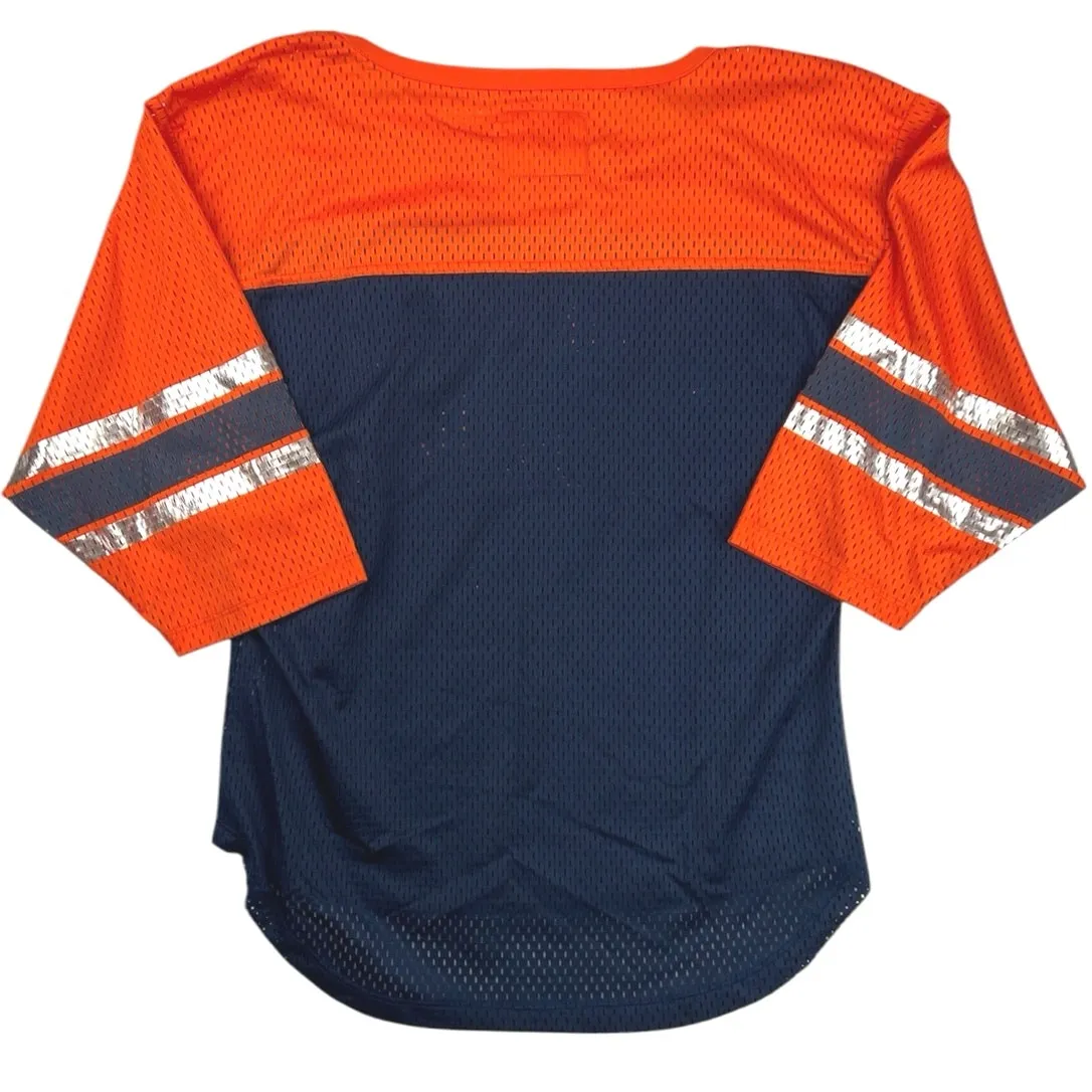 NFL Team Apparel Football Denver Broncos Orange Blue Jersey T Shirt Top Size S