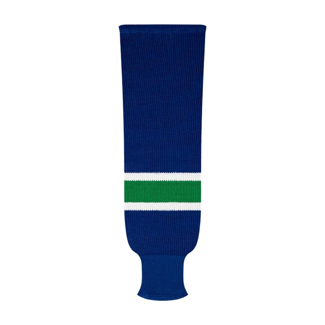 NHL Pattern 9800 Knit Hockey Socks: Vancouver Canucks Royal Blue