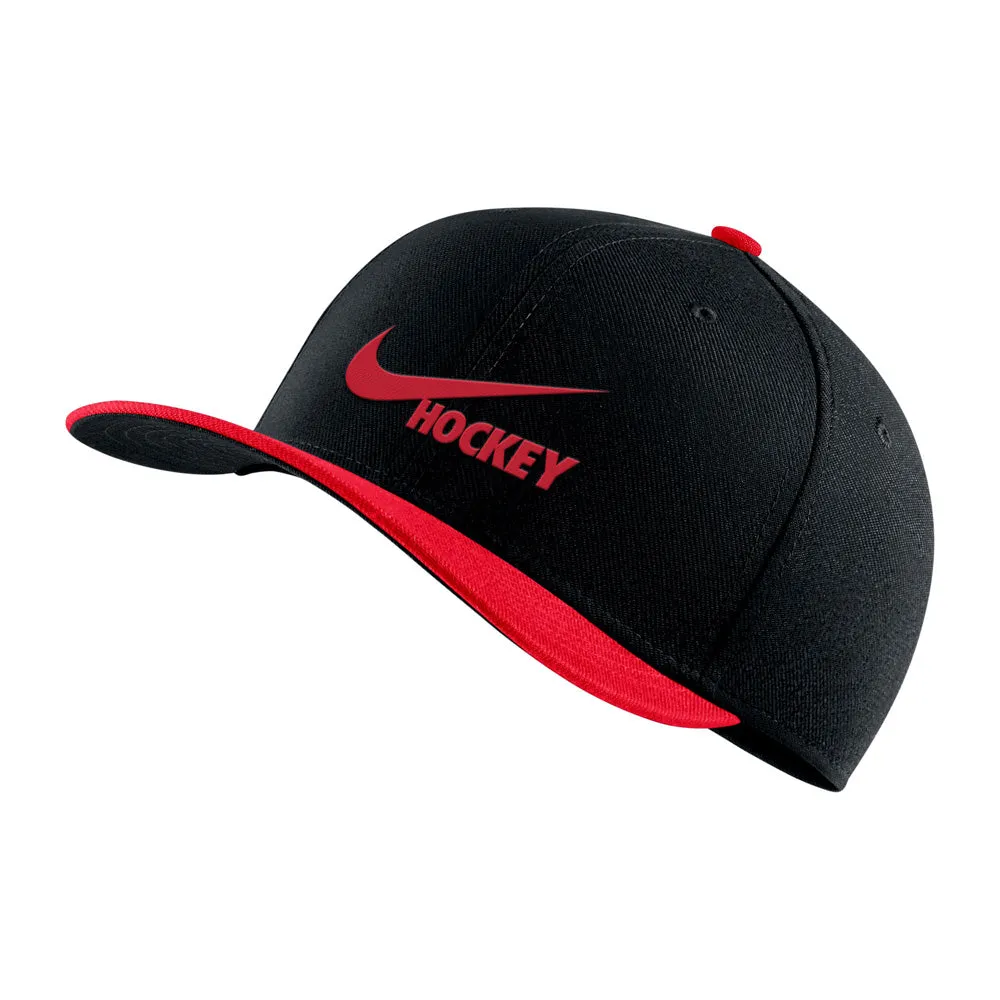 NIKE HOCKEY DRI-FIT SWOOSH BLACK/RED FLEX HAT