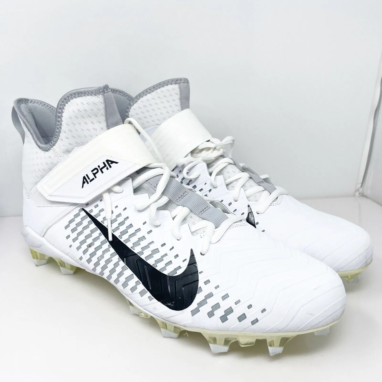 Nike Mens Alpha Menace Pro 2 Mid AQ3209-100 White Football Cleats Shoes Size 16