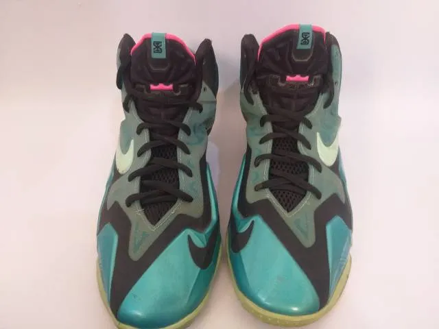 Nike mens size 7y teal lebron 11 xi south beach basketball