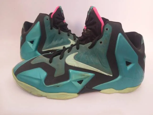 Nike mens size 7y teal lebron 11 xi south beach basketball