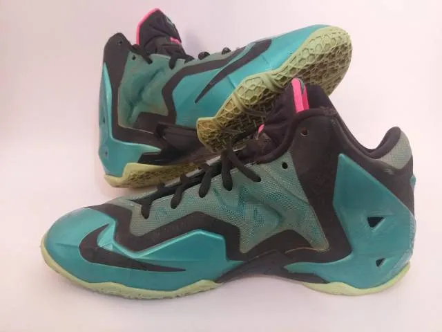 Nike mens size 7y teal lebron 11 xi south beach basketball