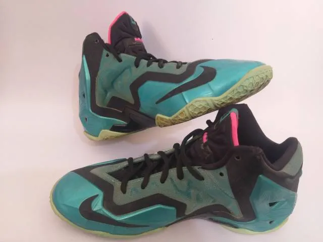 Nike mens size 7y teal lebron 11 xi south beach basketball