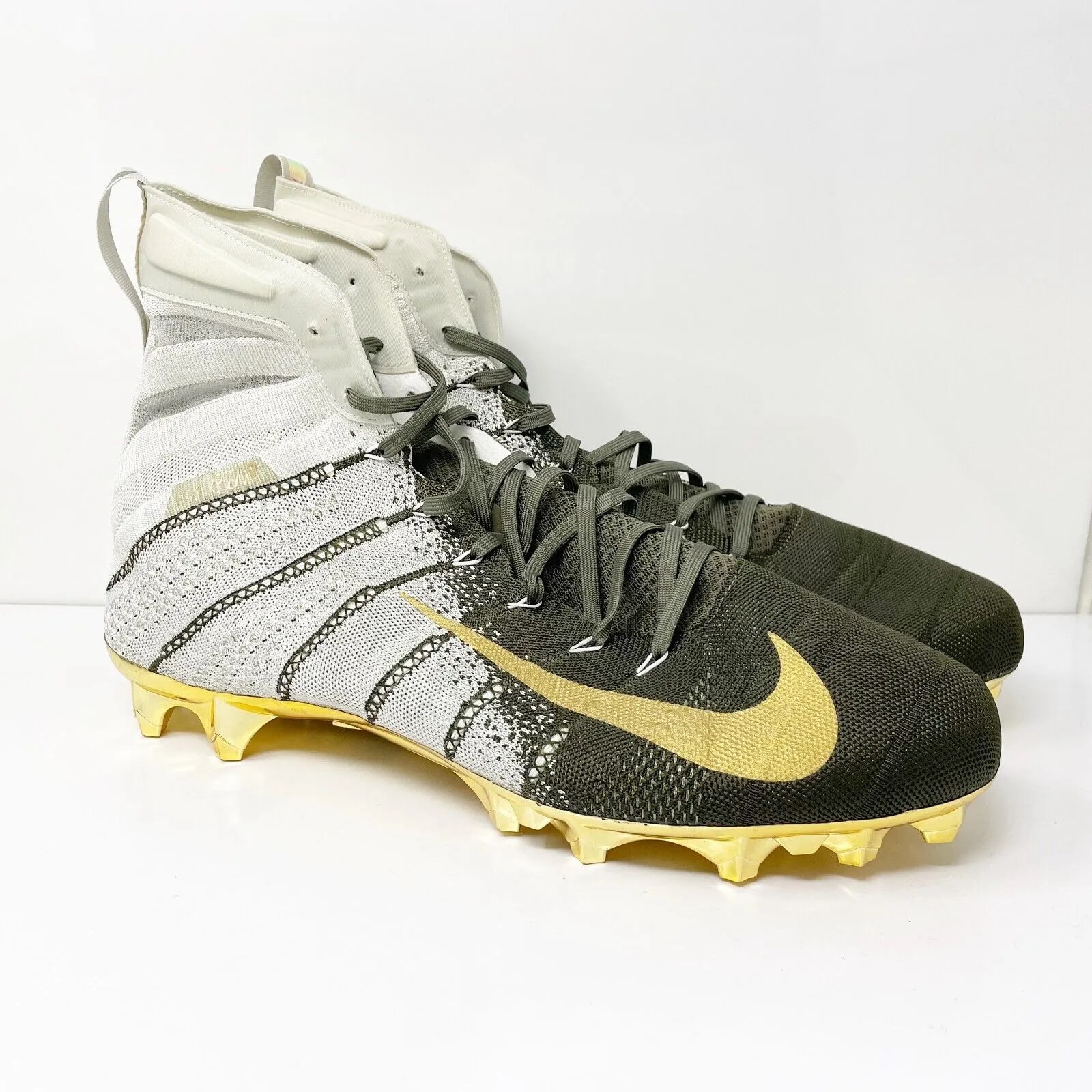 Nike Mens Vapor Untouchable 3 Elite AH7408-072 Gray Football Cleats Shoes Sz 16