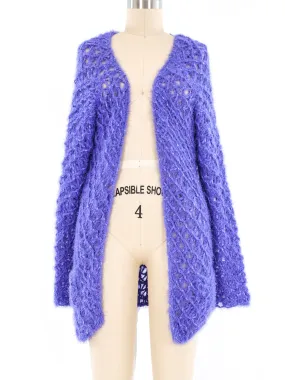 Nina Ricci Violet Shag Knit Cardigan