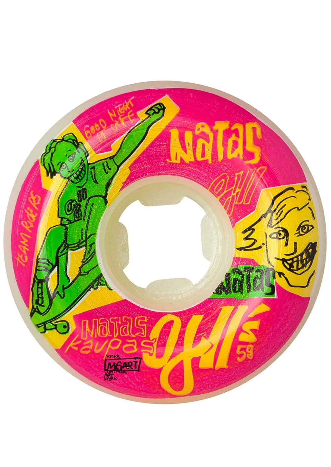 OJ Wheels Natas Kaupas OJ2 Neon 95A Skateboard Wheels