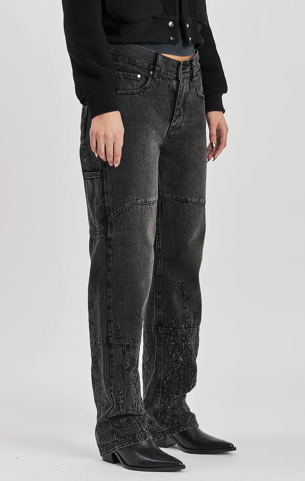 ONLY THE BLIND - FLORAL NIGHT DENIM JEANS