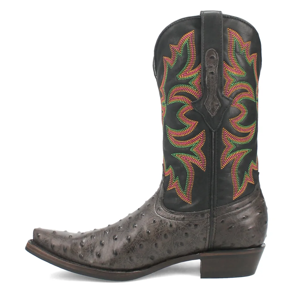 Outlaw Ostrich Print Snip Toe Cowboy Boots