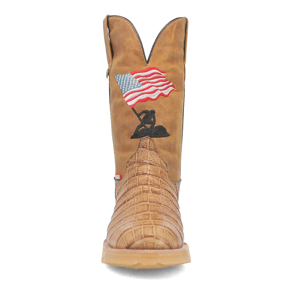 Patriot Embroidered Patriotic Croc Round Toe Cowboy Boots