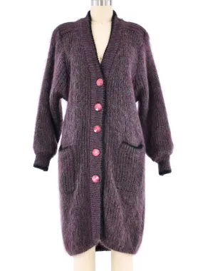 Plum Mohair Maxi Cardigan