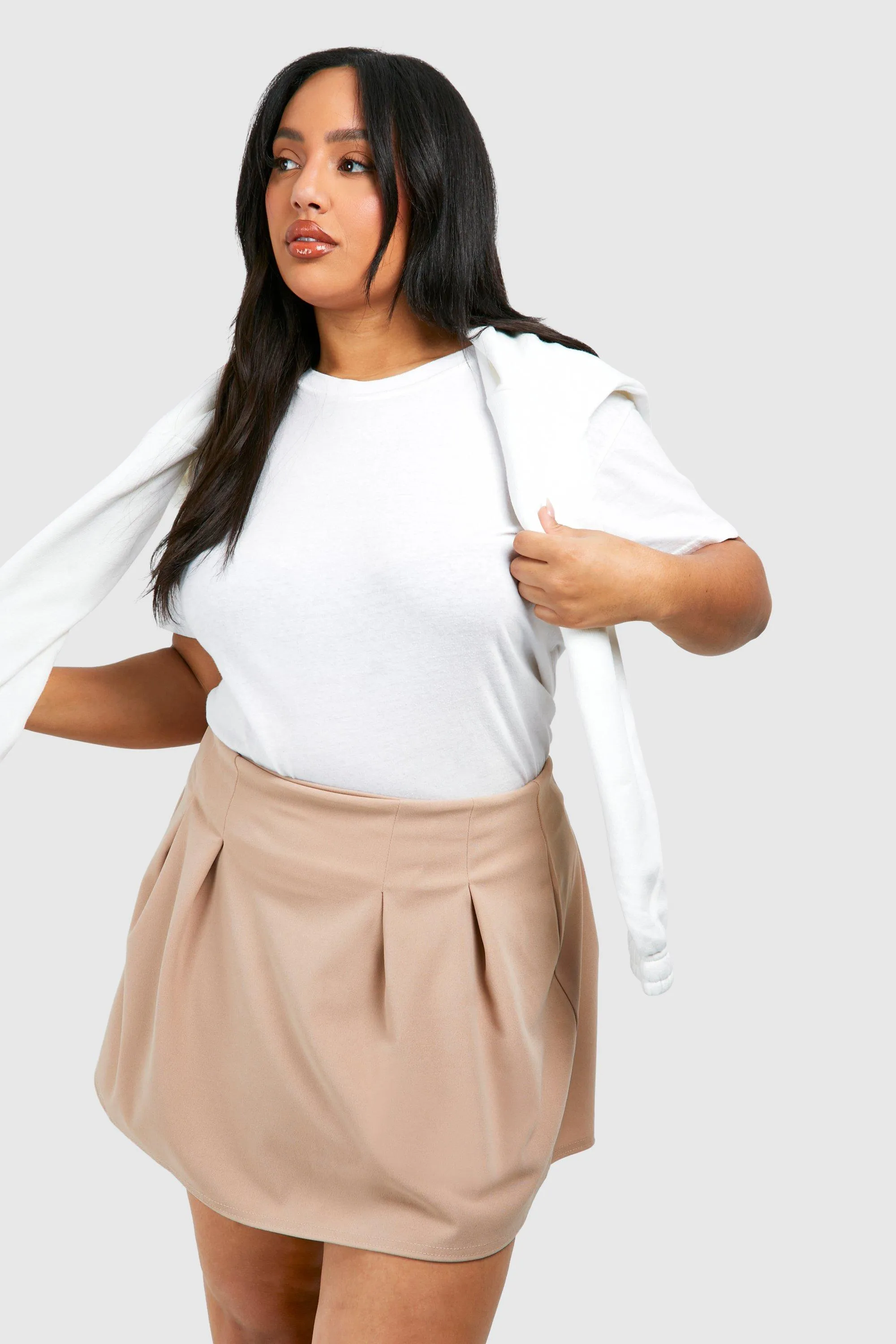 Plus Pleated Crepe Tennis Skirt