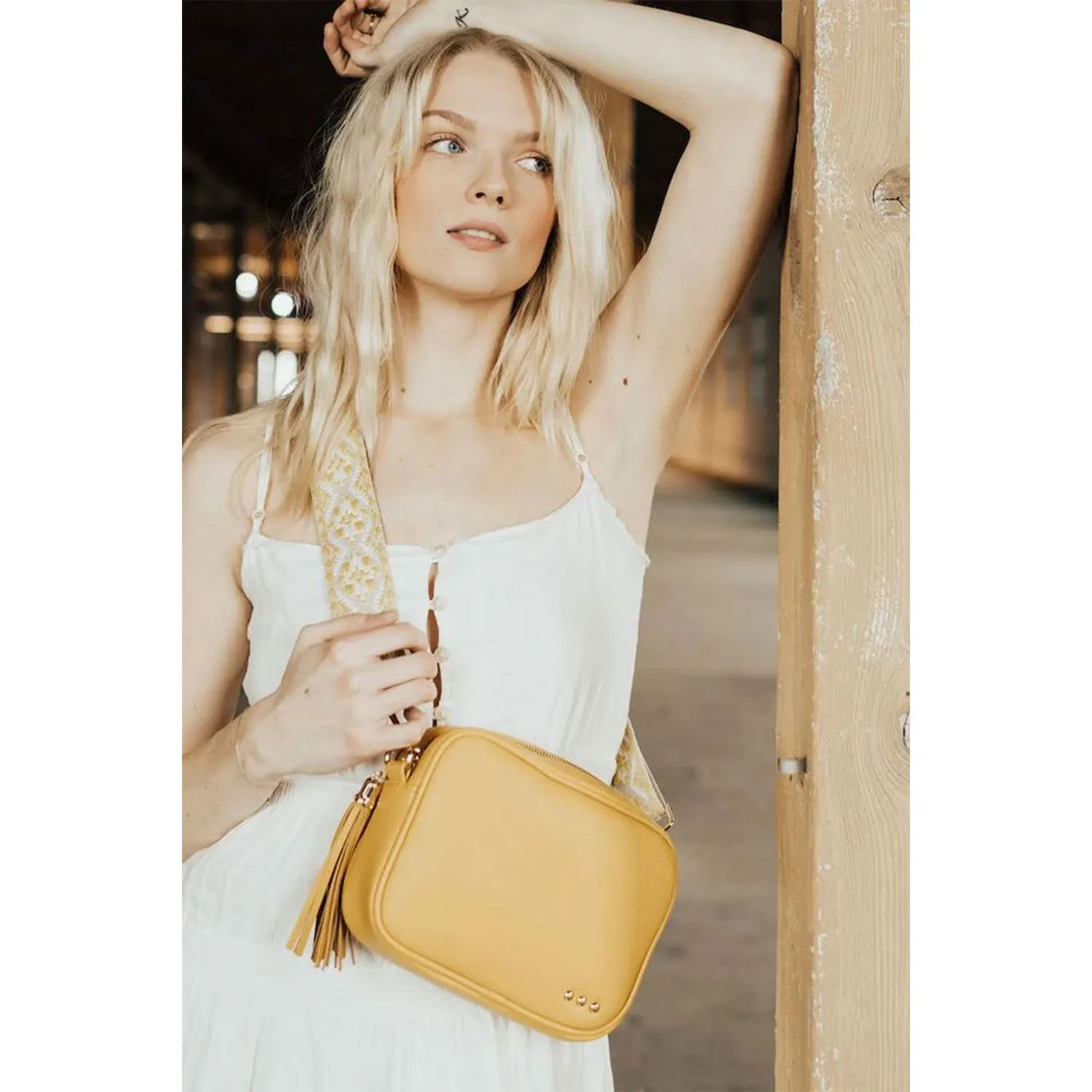 Pretty Simple Willow Camera Crossbody Bag Mustard