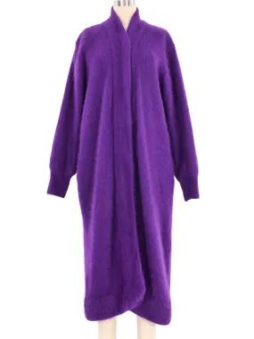 Purple Angora Longline Cardigan