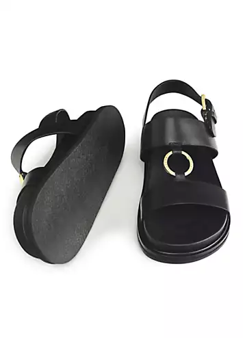 Radley London Bury Walk Black Luxe Footbed Sandals | Kaleidoscope