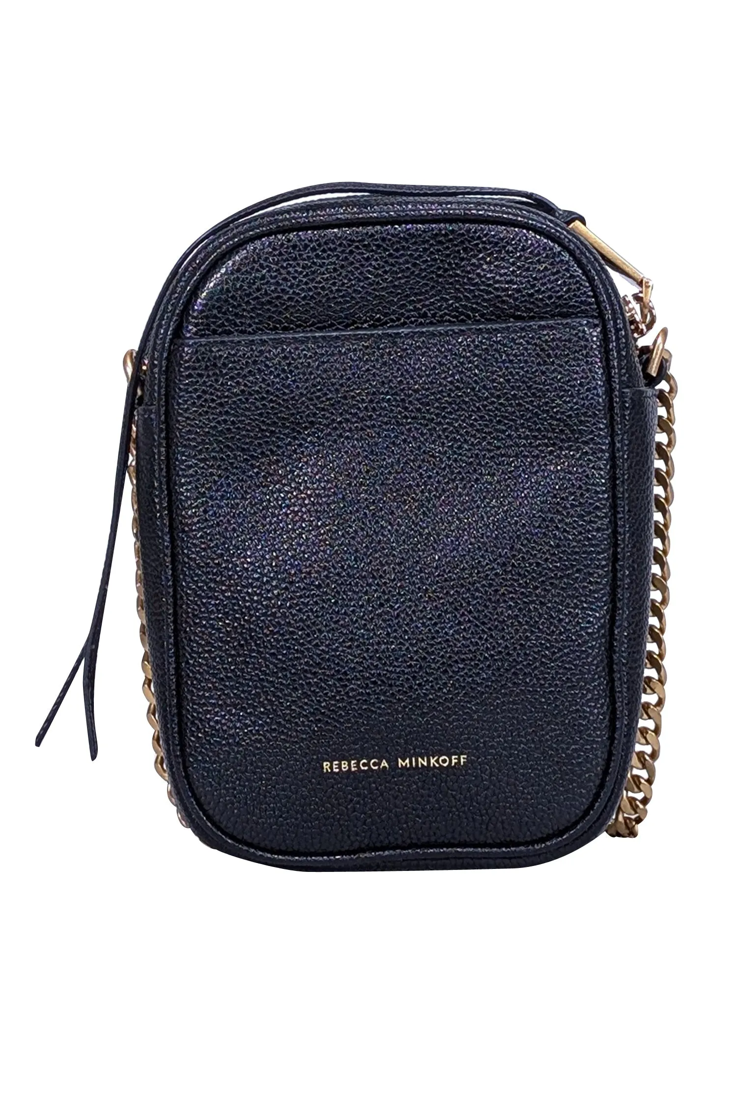 Rebecca Minkoff - Black Pebbled Leather Crossbody Bag w/ Large Hook Front Detail