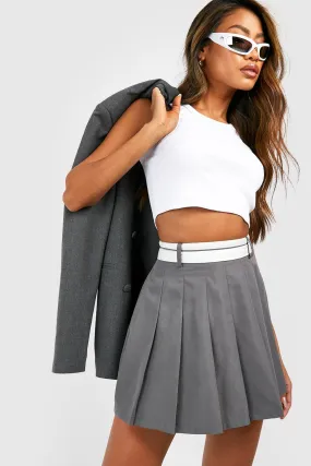 Reverse Waistband Pleated Tennis Skirt