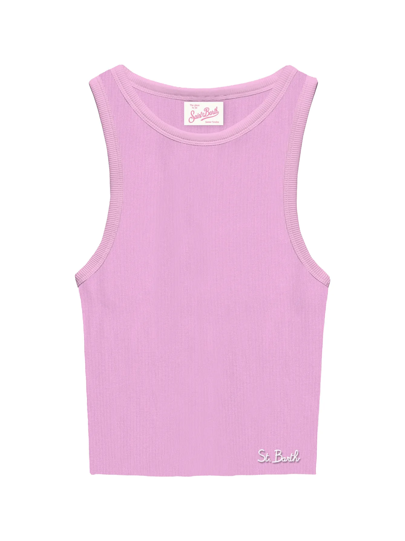 rib-knit cotton tank top