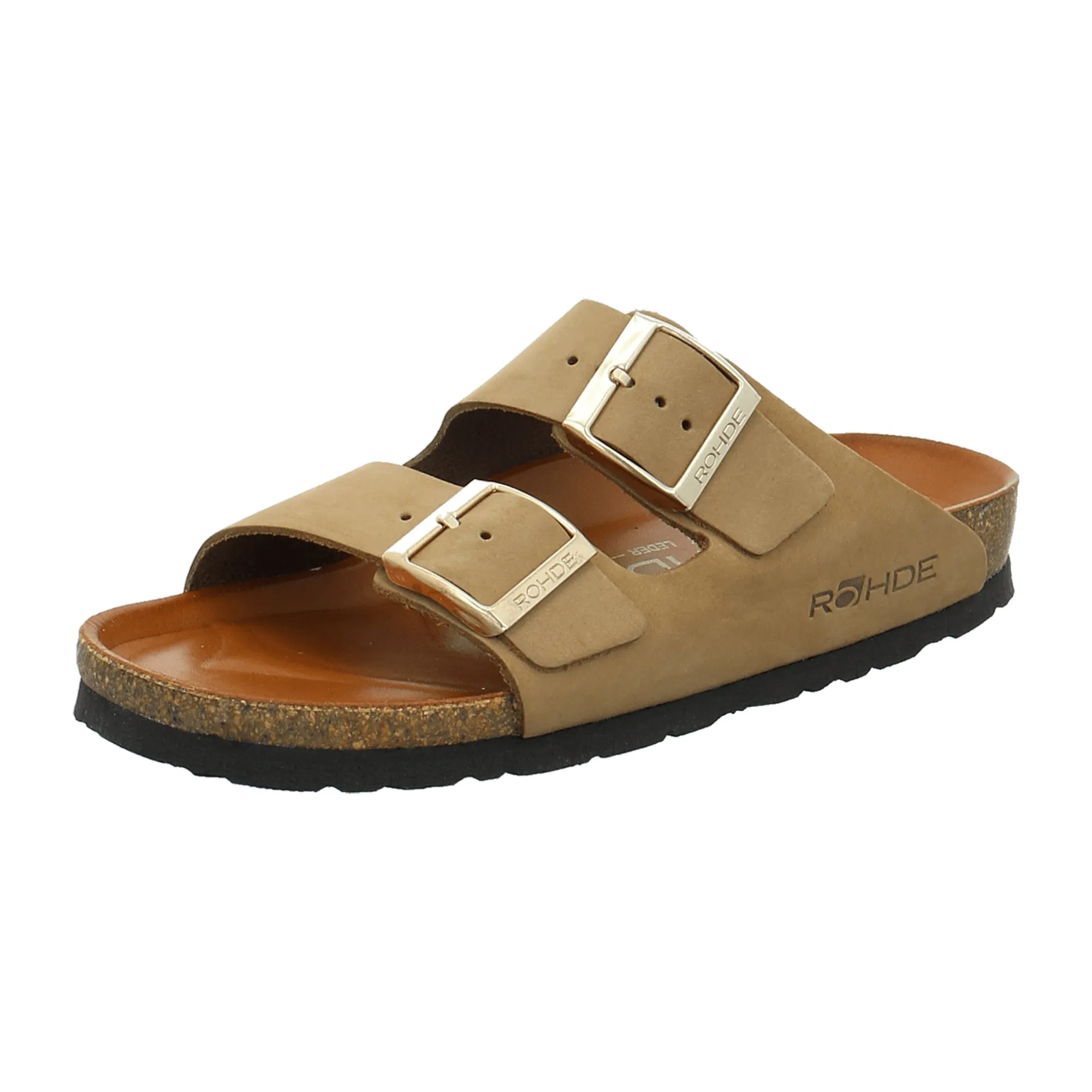 Rohde Classic Brown Leather Women's Slip-On Sandals Spring Summer Collection