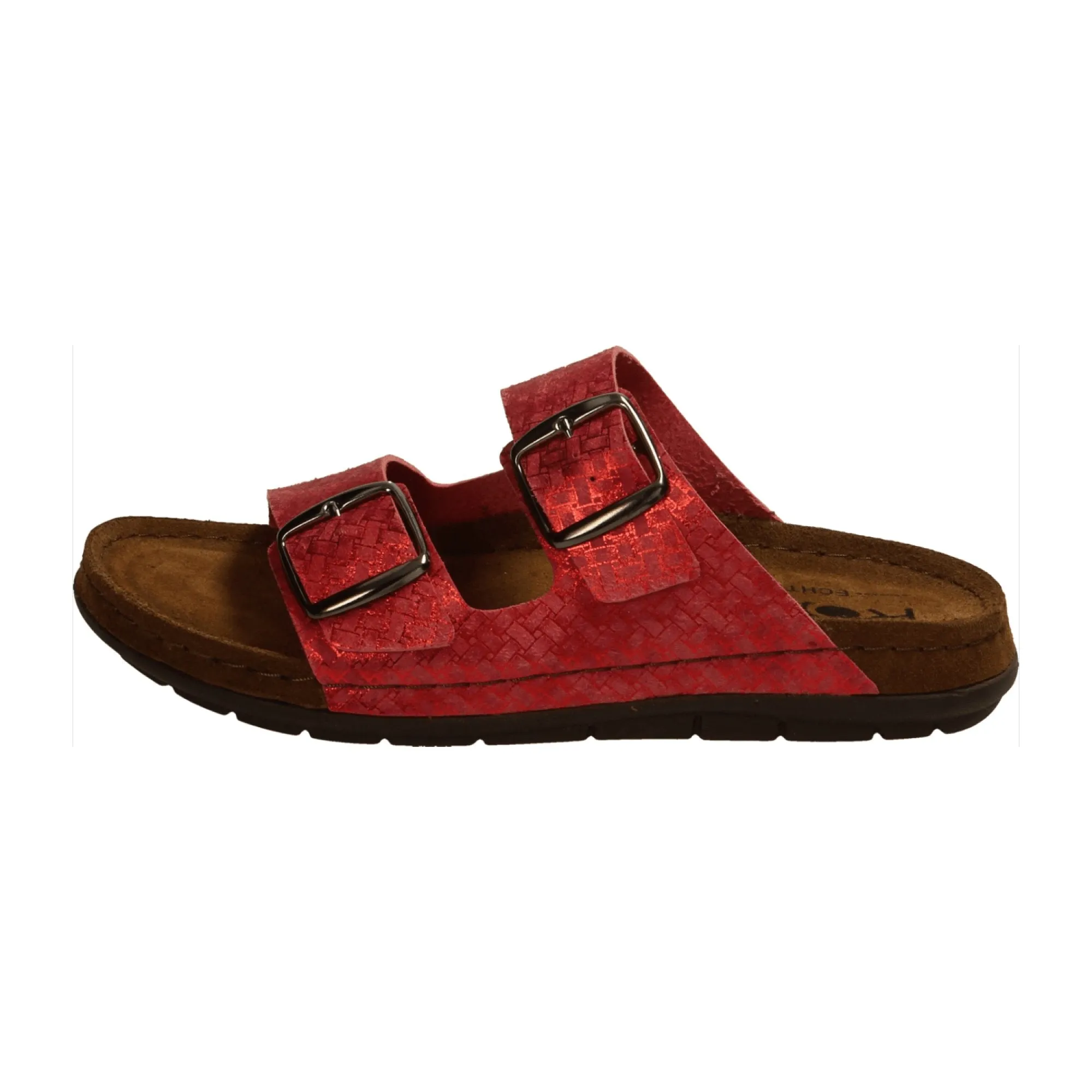 Rohde Classic Women's Red Sandals with Buckle Closure and Open Toe