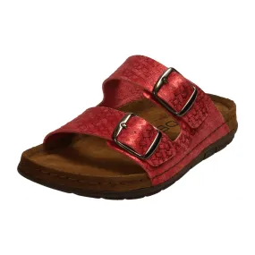 Rohde Classic Women's Red Sandals with Buckle Closure and Open Toe