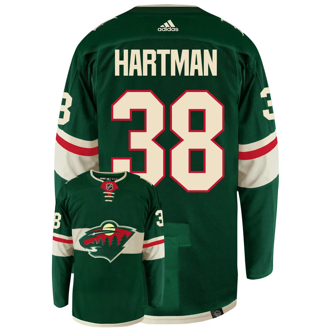 Ryan Hartman Minnesota Wild Adidas Primegreen Authentic NHL Hockey Jersey     