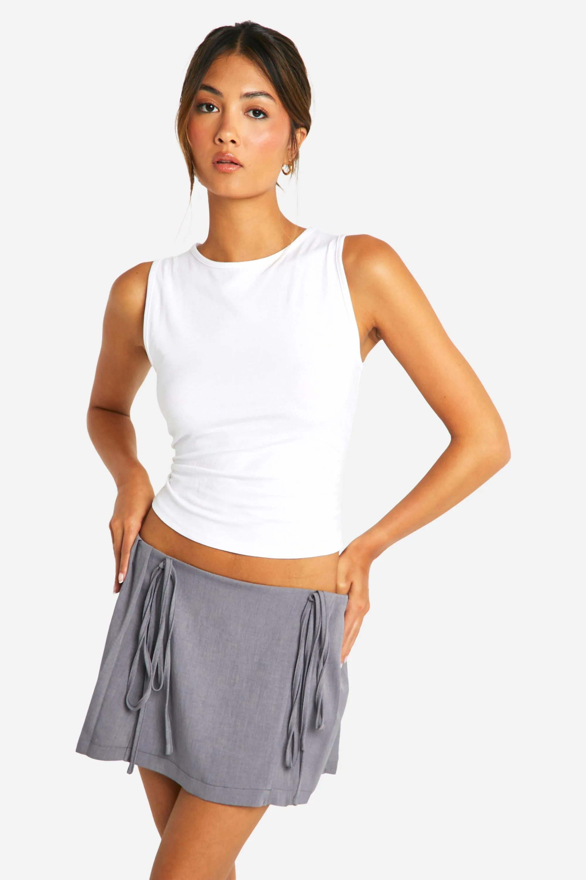 Side Tie Pleated Tennis Skirt