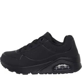 SKECHERS Junior Boys Uno Stand On Air School Trainers Black