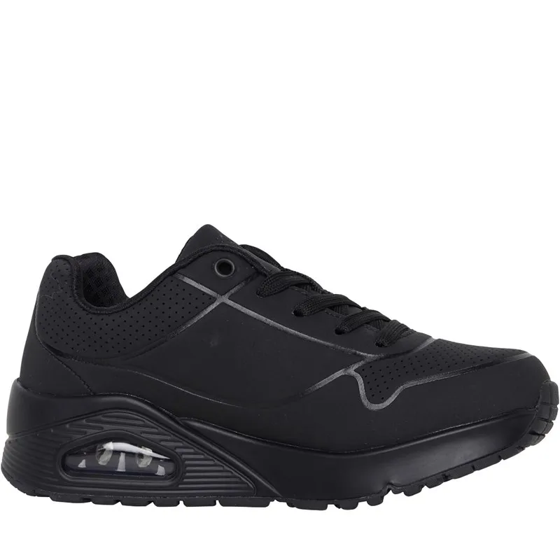 SKECHERS Junior Boys Uno Stand On Air School Trainers Black