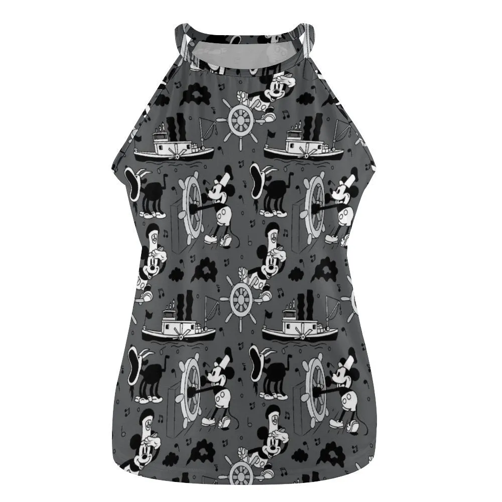 Steamboat Mickey Women's Round-Neck Vest Tank Top