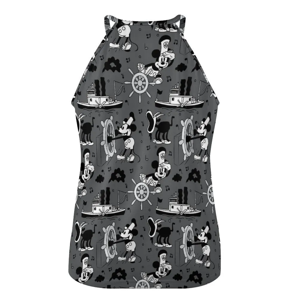 Steamboat Mickey Women's Round-Neck Vest Tank Top