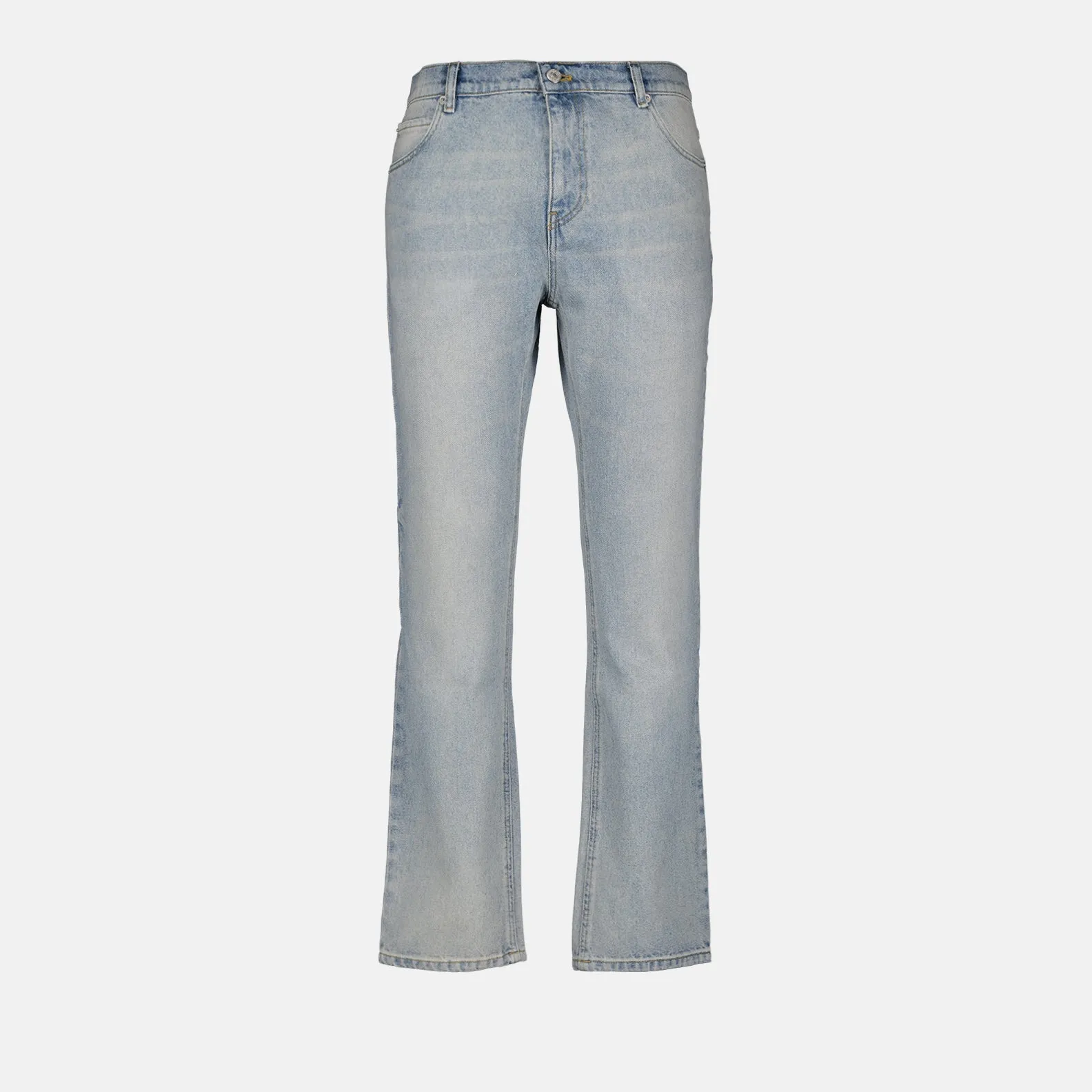 Straight-cut washed jeans