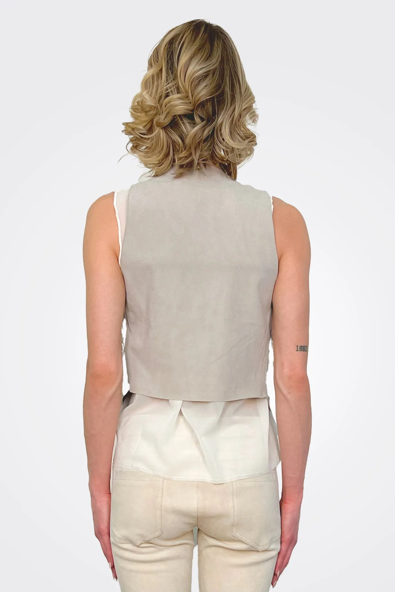 Stretch Leather Vest - Ash