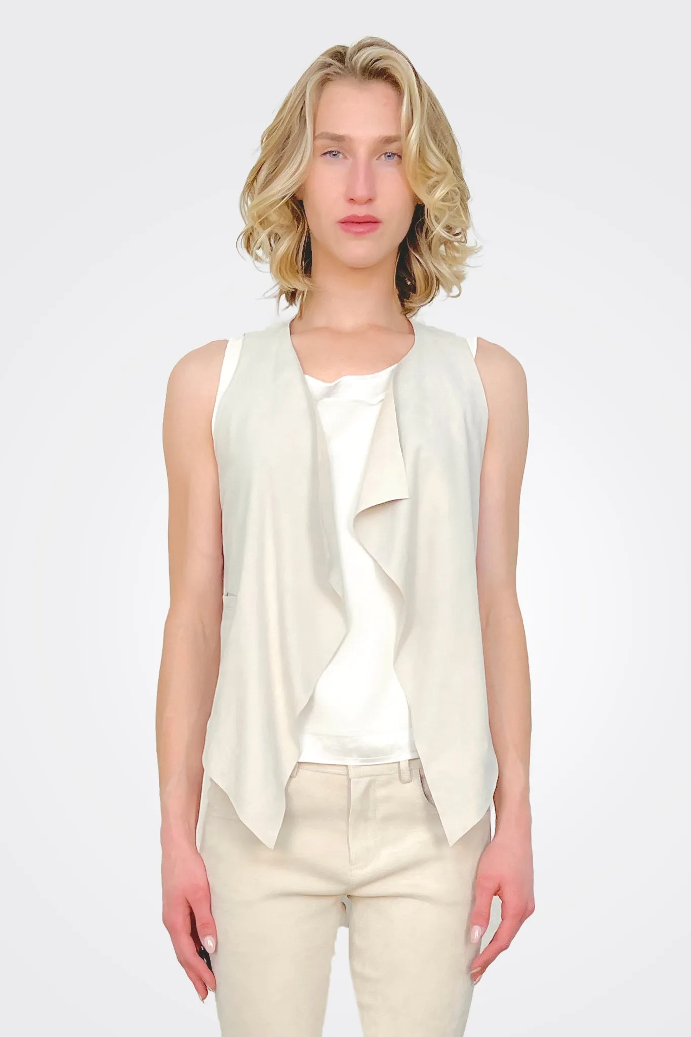 Stretch Leather Vest - Lino