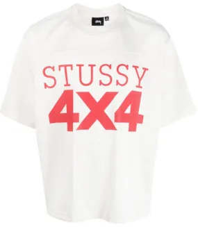 STSSY 4X4 Mesh Football Jersey Bone