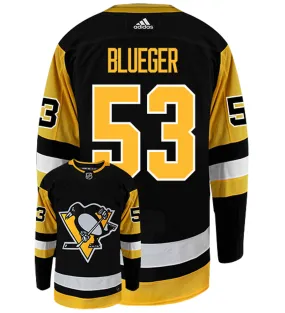 Teddy Blueger Pittsburgh Penguins Adidas Authentic Home NHL Hockey Jersey     