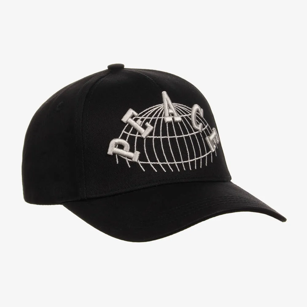 Teen Boys Black Peace Baseball Cap