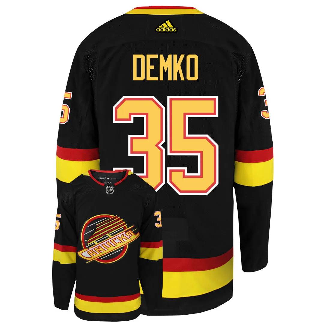 Thatcher Demko Vancouver Canucks Adidas Primegreen Authentic NHL Hockey Jersey     