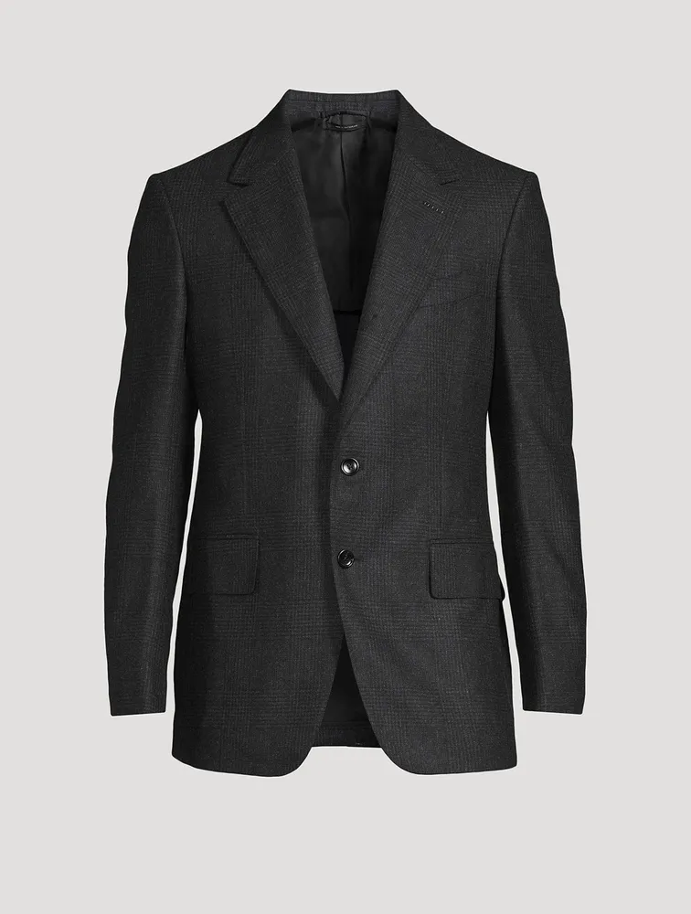 TOM FORD Shelton Wool And Cashmere Jacket Prince Of Wales Print