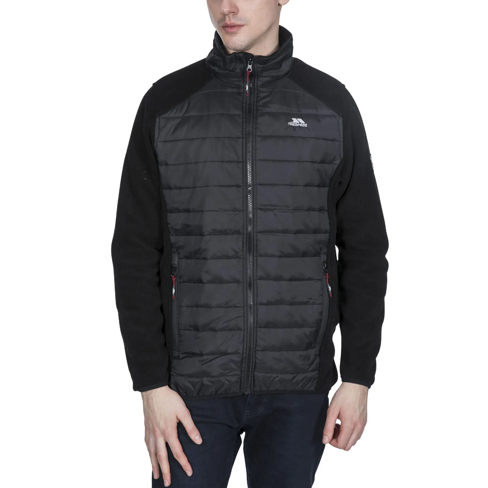 Trespass Mens Saunter Full Zip Padded Jacket - Black