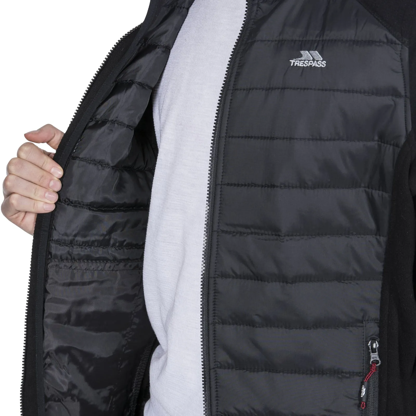 Trespass Mens Saunter Full Zip Padded Jacket - Black