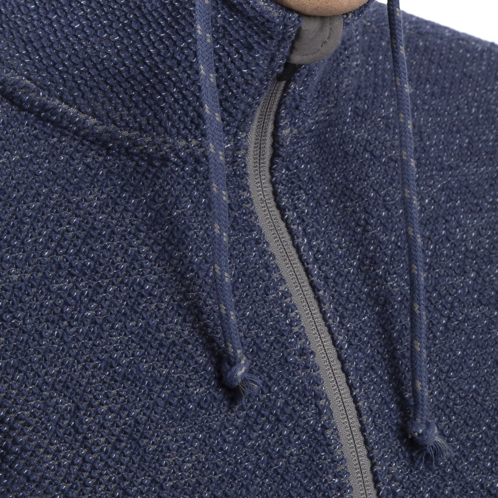 Trespass Mens Scawton Textured Knit Fleece Jacket - Navy