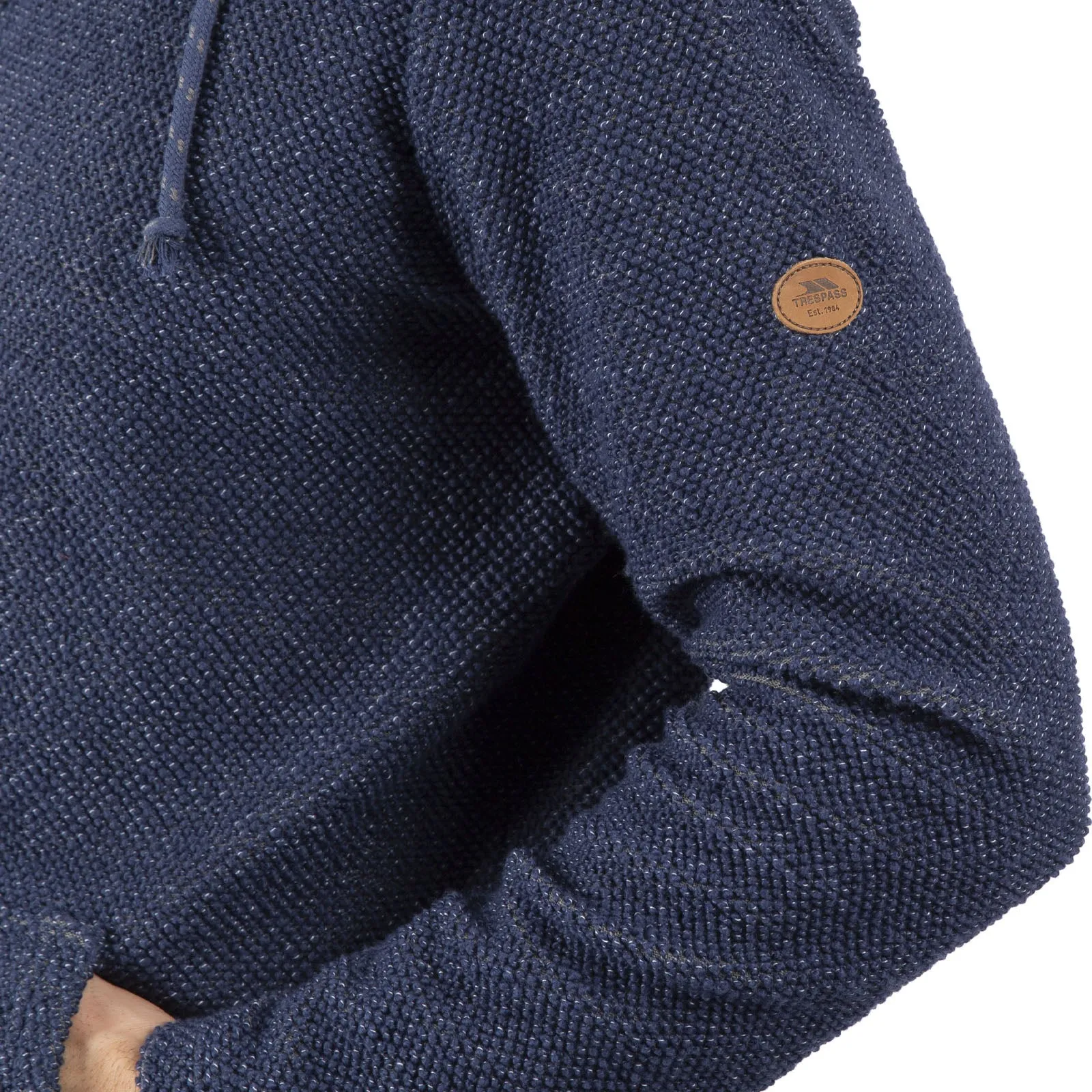 Trespass Mens Scawton Textured Knit Fleece Jacket - Navy