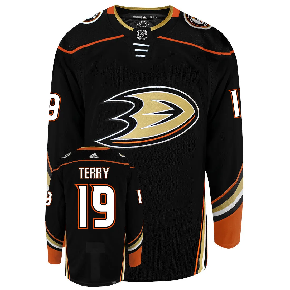 Troy Terry Anaheim Ducks Adidas Primegreen Authentic NHL Hockey Jersey     